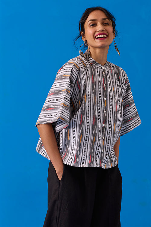 Okhai "Bandha" Hand-Embroidered Pure Cotton Shirt