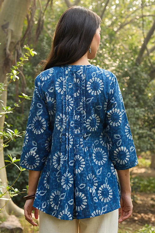 Okhai “Indika” Hand-Embroidered and Hand-Block Printed Pure Cotton Top