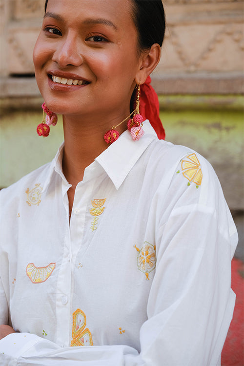 Okhai "Tutti frutti" Rabari Embroidery Pure Cotton anti-fit shirt