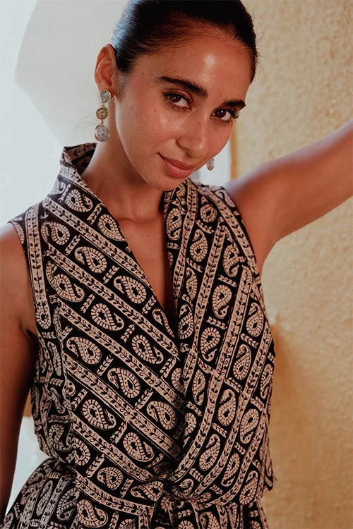 Okhai "Syahi" Handblock Printed Pure Cotton Top