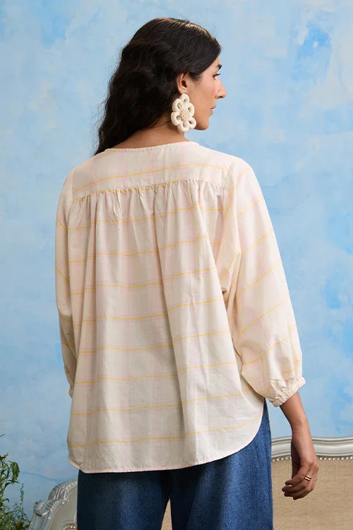 Okhai "Candytuft" Cotton Handloom Antifit Top