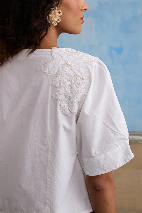 Okhai "Everlasting" Hand Applique and Embroidery Cotton Top