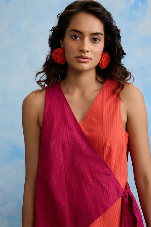 Okhai "Cowberry" Cotton Sleeveless Wrap Top