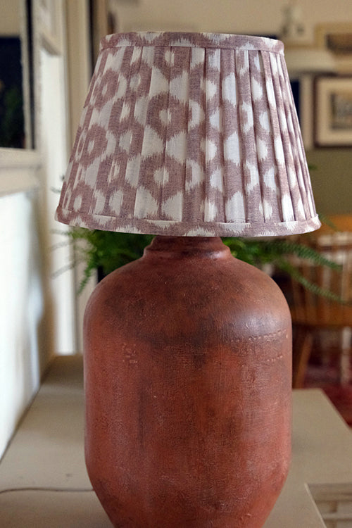 Okhai "Vagabond" Ikkat Brown Pleated Lampshade