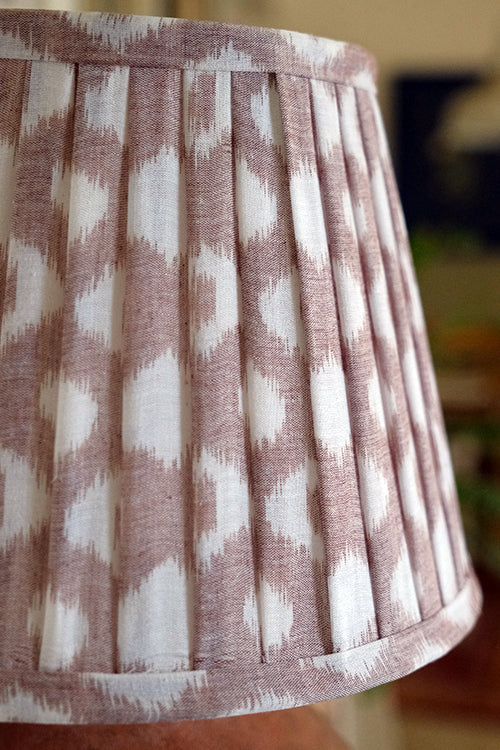 Okhai "Vagabond" Ikkat Brown Pleated Lampshade