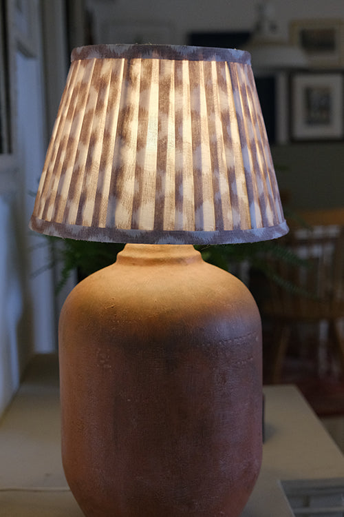 Okhai "Vagabond" Ikkat Brown Pleated Lampshade