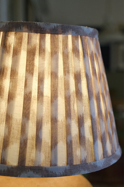 Okhai "Vagabond" Ikkat Brown Pleated Lampshade