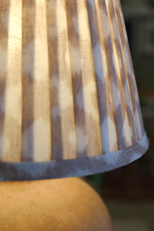 Okhai "Vagabond" Ikkat Brown Pleated Lampshade