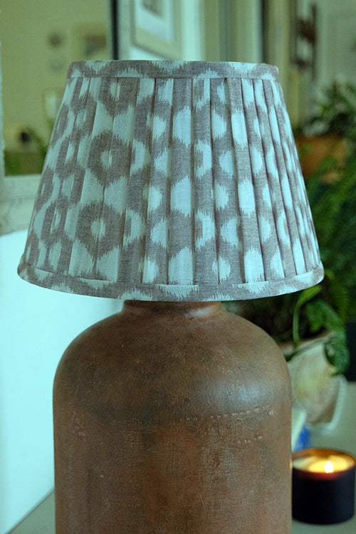 Okhai "Vagabond" Ikkat Brown Pleated Lampshade