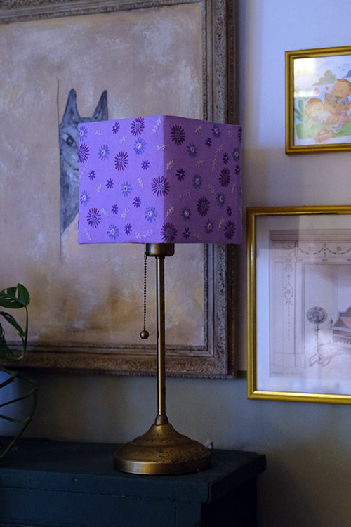 Okhai "Lilac Waltz" Hand-Embroidery and Mirrorwork Pure Cotton Beige Lampshade