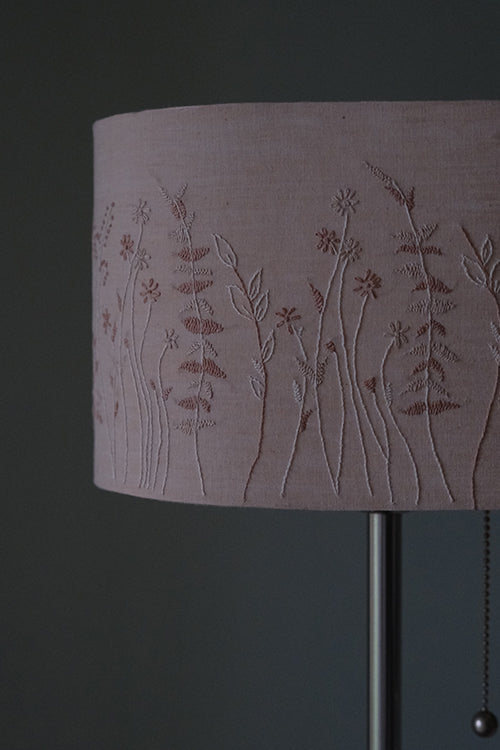 Okhai "Sierra" Hand-Embroidered Pure Cotton Beige Lampshade