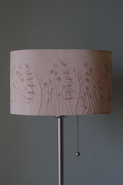 Okhai "Sierra" Hand-Embroidered Pure Cotton Beige Lampshade
