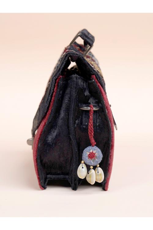 Craftroots Ajrakh With Zardosi Flap Sling Bag