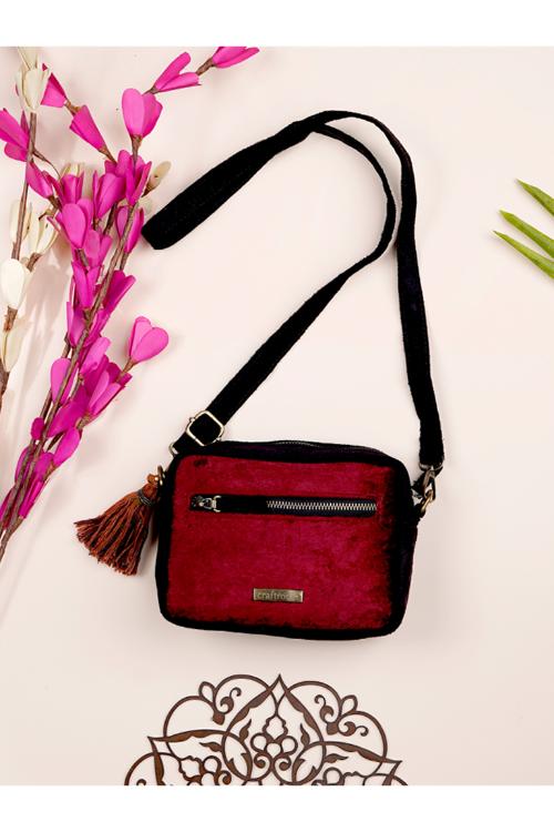 Craftroots Ajrakh Zardosi Sling Bag