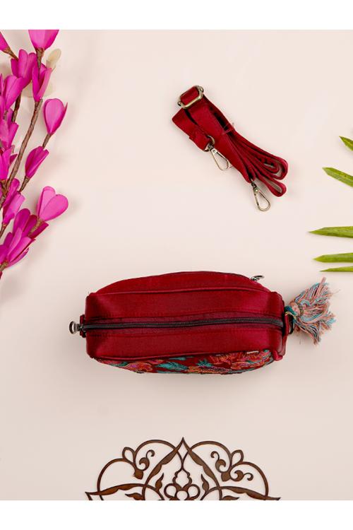 Craftroots Red Blooming Flower Sling Bag