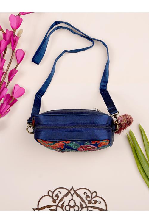Craftroots Blue Blooming Flower Sling Bag
