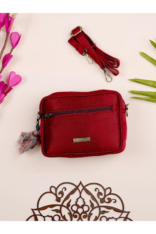 Craftroots Red Blooming Flower Sling Bag