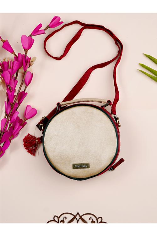 Craftroots Bird And Fruits Circular Sling Bag