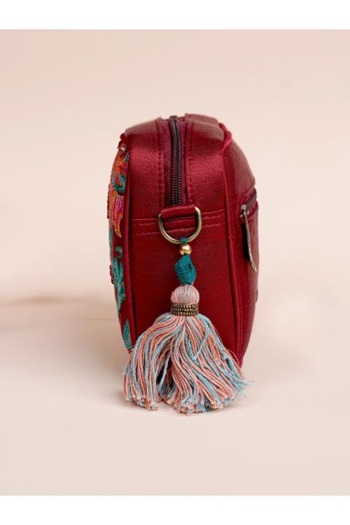 Craftroots Red Blooming Flower Sling Bag