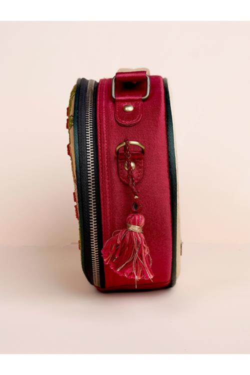 Craftroots Bird And Fruits Circular Sling Bag