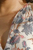 Okhai "Vintage Garden" Hand Embroidered Hand Block Printed Pure Cotton Sleeveless Dress