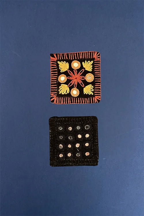 Okhai "Midnight" Hand Embroidered Fridge Magnet (Set of 2)
