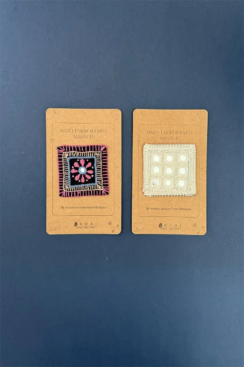 Okhai "Dream" Hand Embroidered Fridge Magnet (Set of 2)