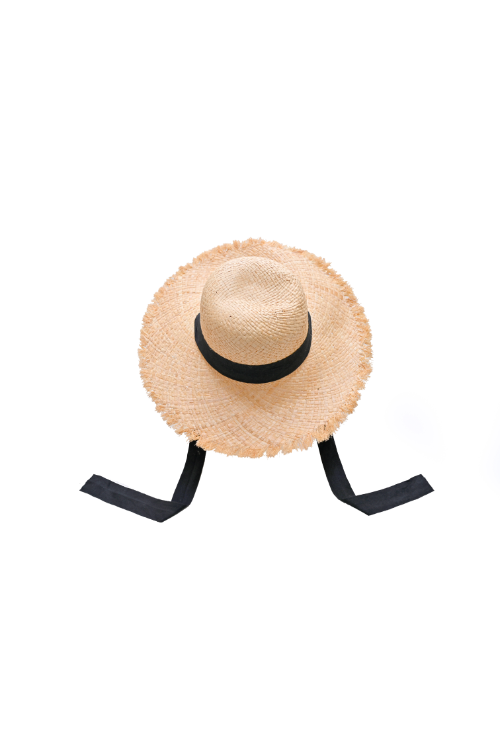 Myaraa Black Circular Fringe Hat