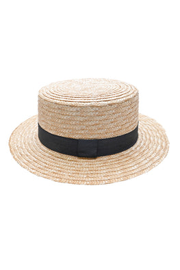 Myaraa Black Regular Bow Boater Hat