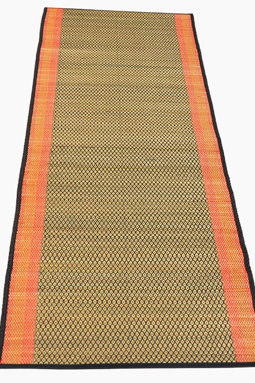 Dharini Madurkathi Floor Mat Black Natural (2Ft X5Ft)