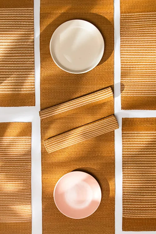 Dharini Masland Placemats & Runner Mustard (Set of 7)