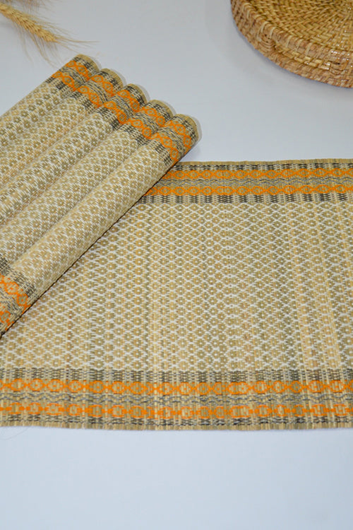 Dharini Madurkathi Tassels Placemats Ivory (Set Of 6)
