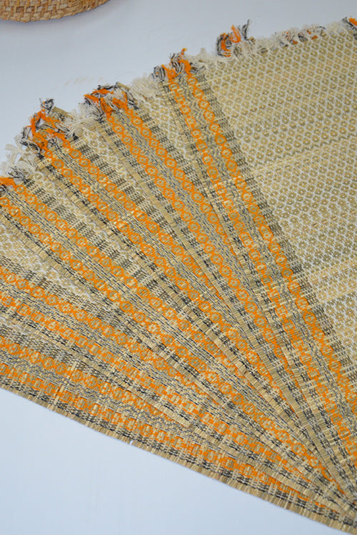 Dharini Madurkathi Tassels Placemats Ivory (Set Of 6)