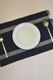 Dharini Madurkathi Tassels Placemats Charcoal (Set Of 6)