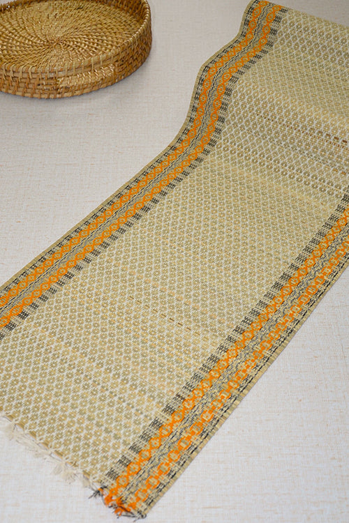 Dharini Madurkathi Tassels Table Runner Ivory