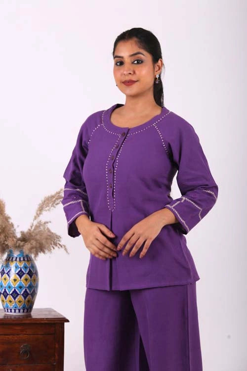 Urmul Desert Crafts- "MOGRA MIST" Raglan Handloom Top