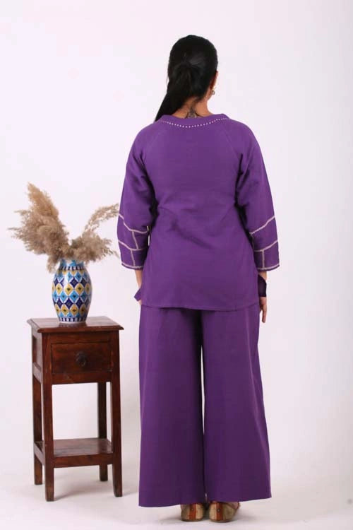 Urmul Desert Crafts- "MOGRA MIST" Raglan Handloom Top