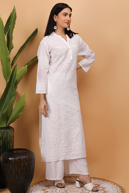 Shwet Women White Chikankari Kurta 258 – Okhaistore