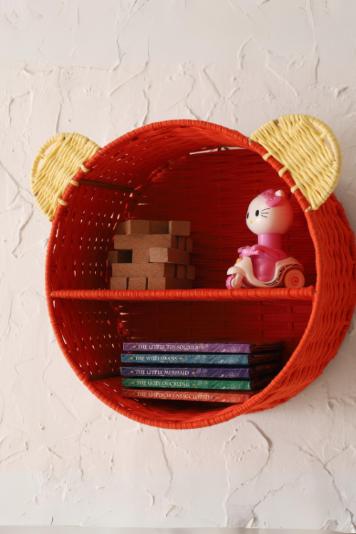 Sirohi Mini'S Red Yellow Hanging Storage Basket