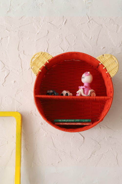 Sirohi Mini'S Red Yellow Hanging Storage Basket