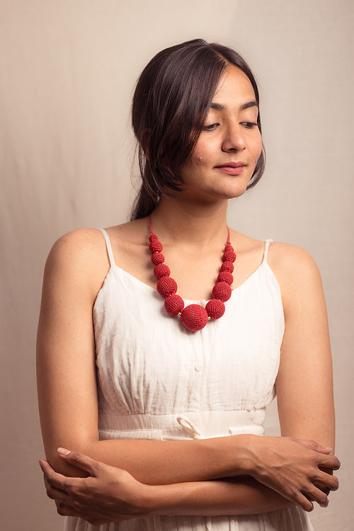 Samoolam Gulnaar Red - Passion Bead Necklace