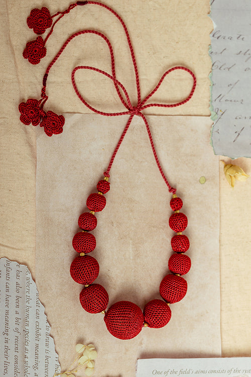 Samoolam Gulnaar Red - Passion Bead Necklace