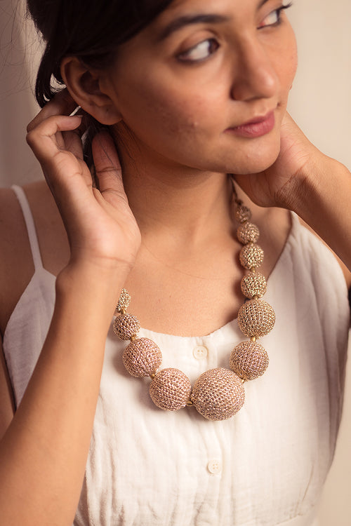 Samoolam Gulnaar Gold - Radiant Bead Necklace