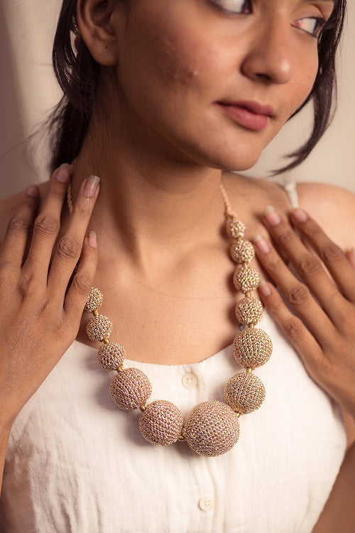 Samoolam Gulnaar Gold - Radiant Bead Necklace