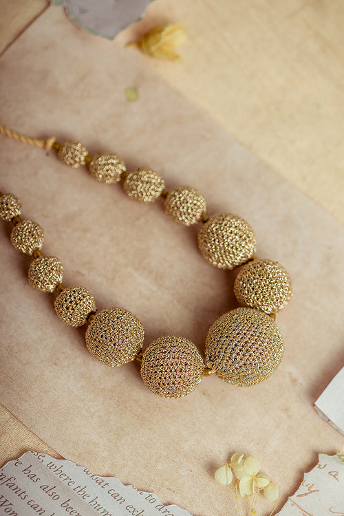 Samoolam Gulnaar Gold - Radiant Bead Necklace