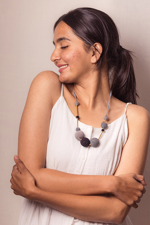 Samoolam Gulnaar Grey - Mystic Bead Necklace