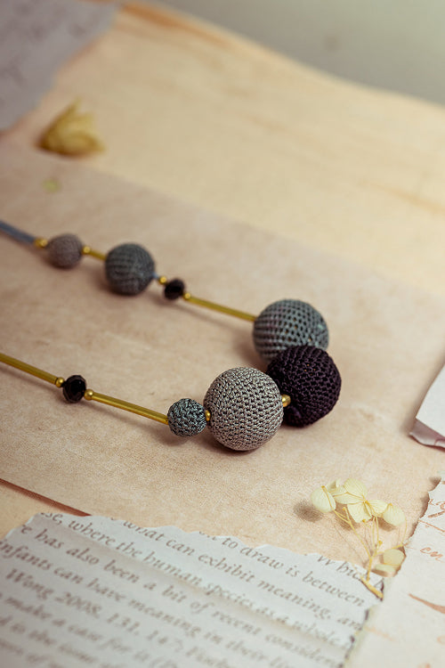 Samoolam Gulnaar Grey - Mystic Bead Necklace