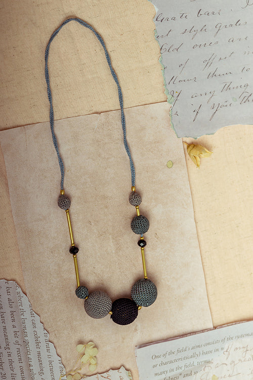 Samoolam Gulnaar Grey - Mystic Bead Necklace
