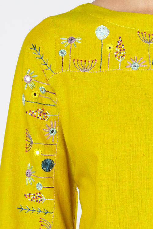 Okhai 'Abundance' Embroidered Cotton Kurta | Relove
