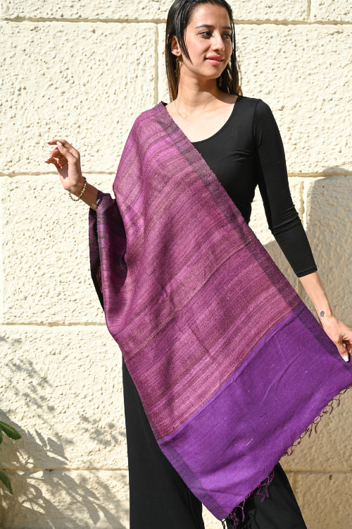 The ICH Exclusive Bhagalpur Tussar Silk Stole - A Mulberry Touch